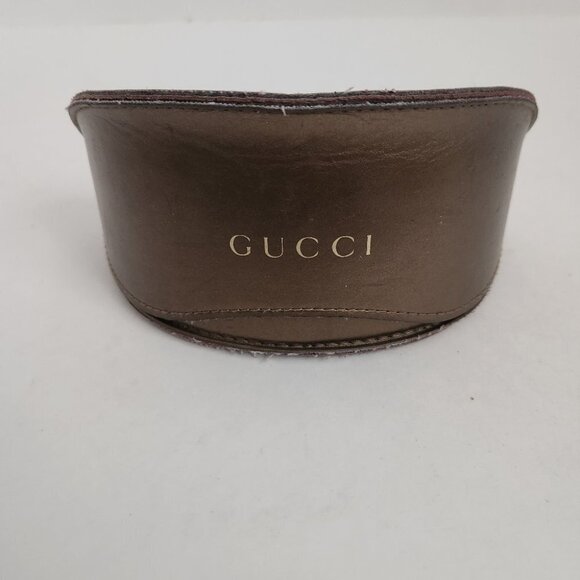 GUCCIcurved sunglasses case brown